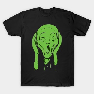 The Scream Edvard Munch The Scream Hearers Head Minimal Green T-Shirt